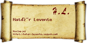 Határ Levente névjegykártya