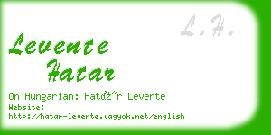 levente hatar business card